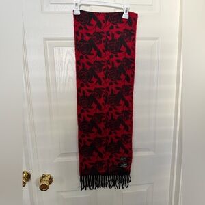 Cejon Floral Scarf Red and Black Rose Detail